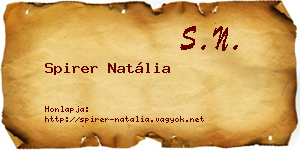 Spirer Natália névjegykártya